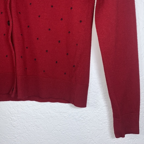 Karen Scott Red Button Down Polka Dot Cardigan Size Extra Small - Picture 7 of 12